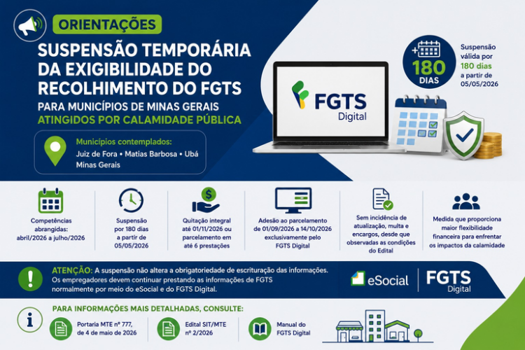MTE orienta sobre a suspensão da exigibilidade do FGTS — Ministério do Trabalho e Emprego